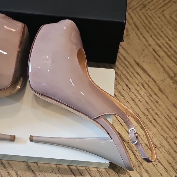 Giuseppe Zanotti Size 7.5 Nude Peep Toe Platform Heels 37.5 - Picture 5 of 15